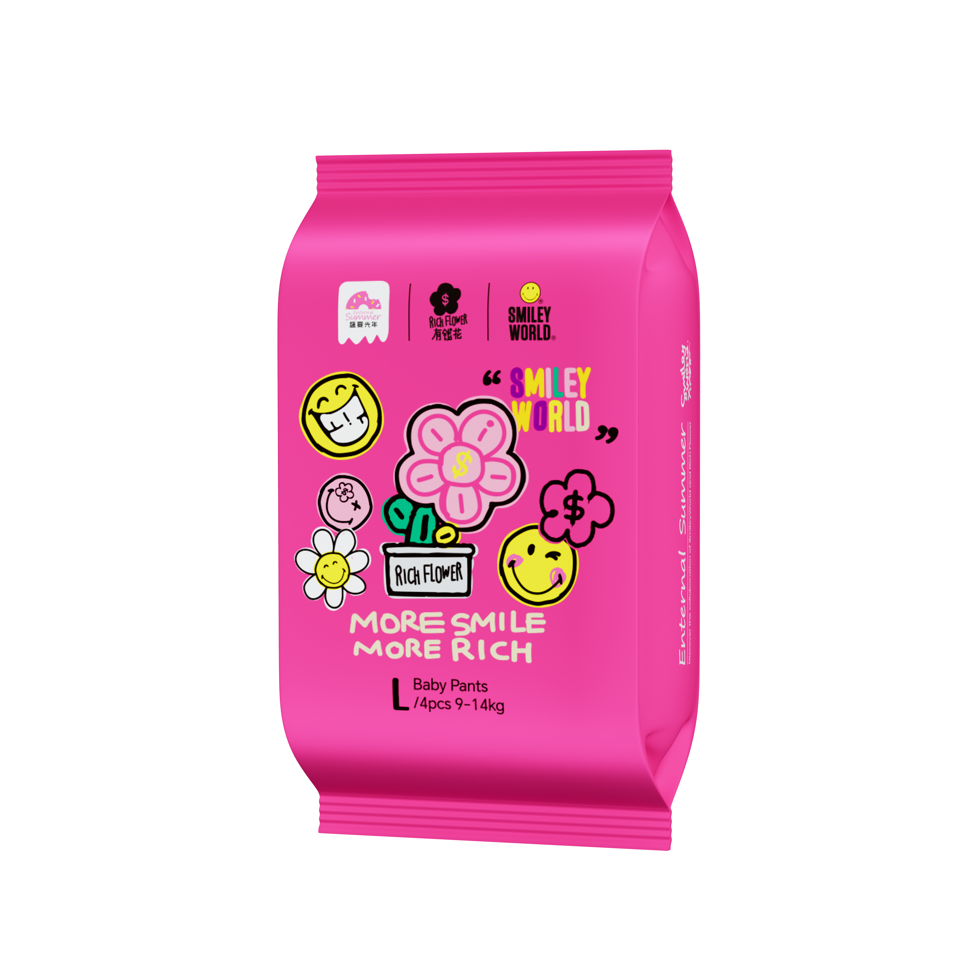 Enternal Summer Smiley x Rich Flower Series Nappy Pants Sample Pack - 4 Pcs Enternal Summer